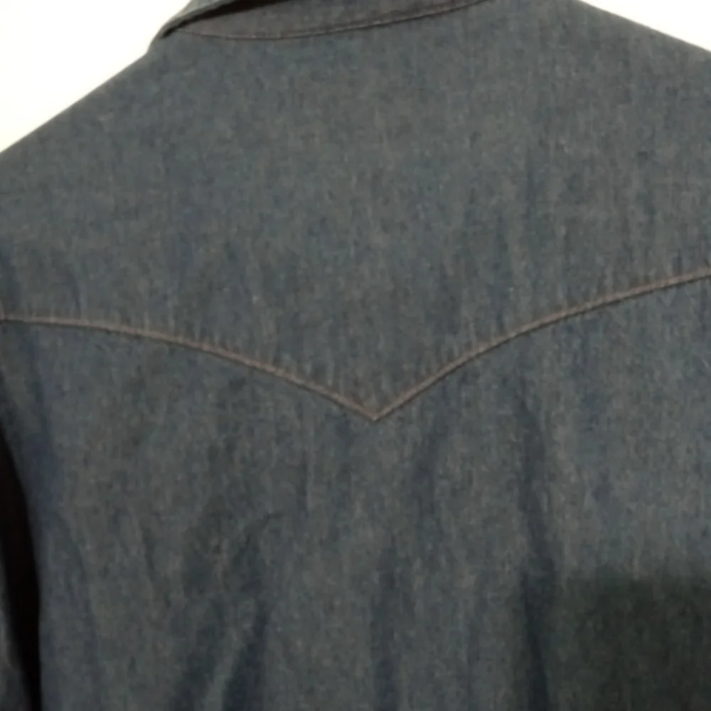 Wrangler pearl button long sleeve denim shirt jacket